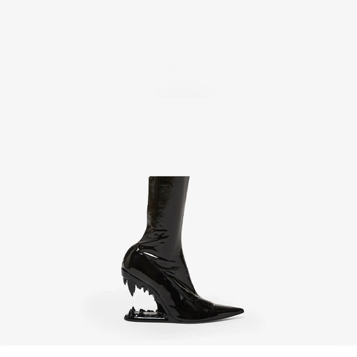 pointed-toe ankle boots with sculpted monster wedge - KOLEEN