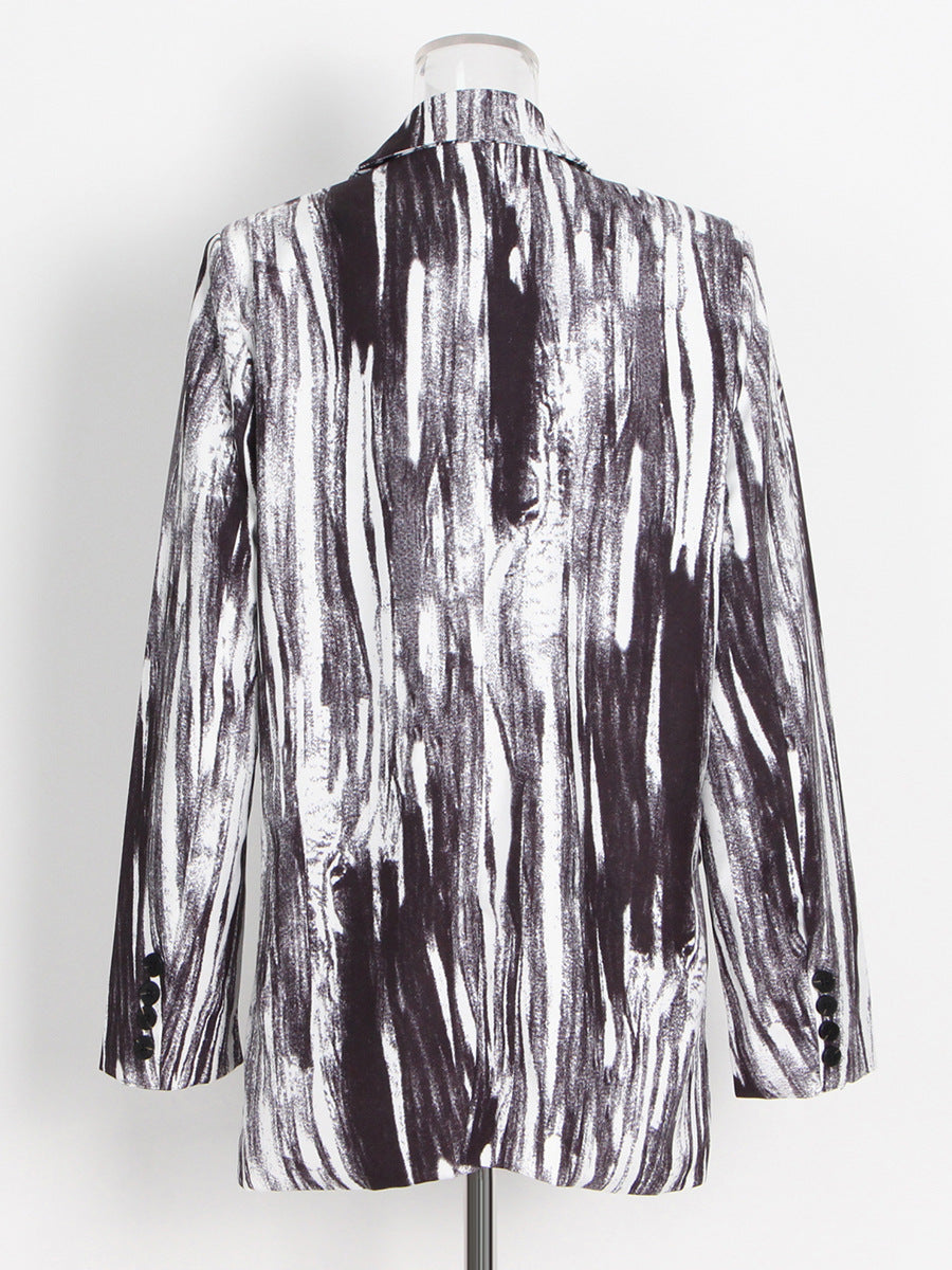 abstract print tailored blazer – MONO