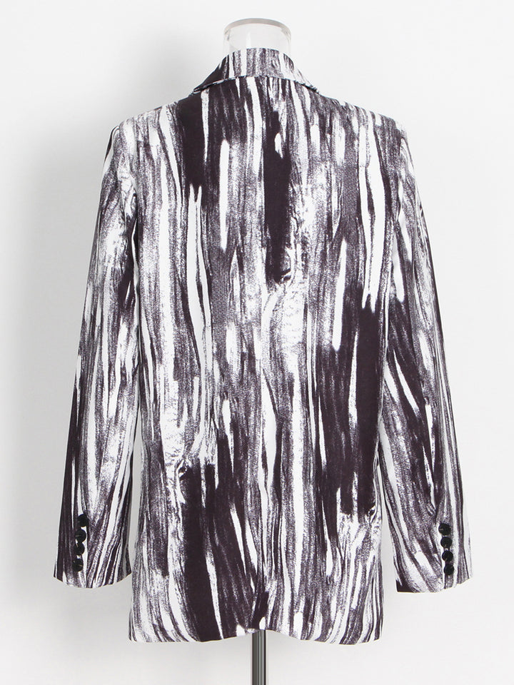 abstract print tailored blazer – MONO