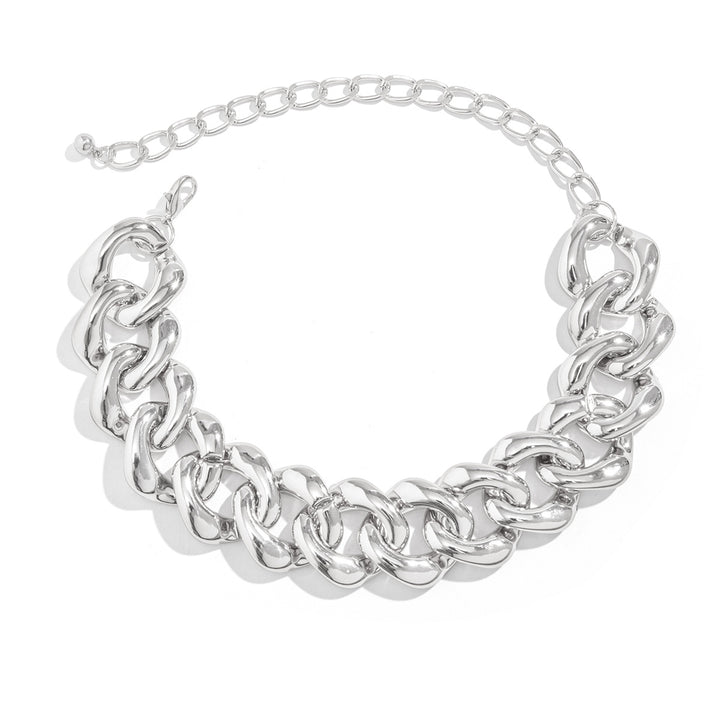 Glossy wide-link necklace with bold statement style - Argit