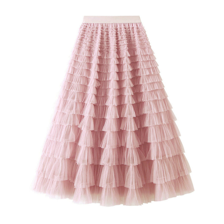 Multi-layered midi skirt with elastic waistband - Sidvu
