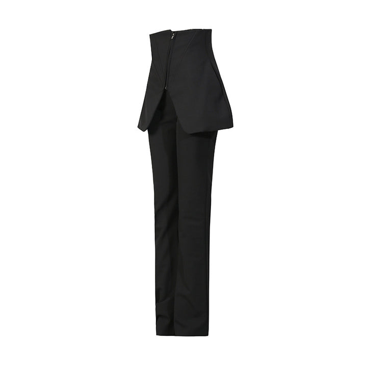 high-waist sculpted flared pants with peplum detail – BALIGH