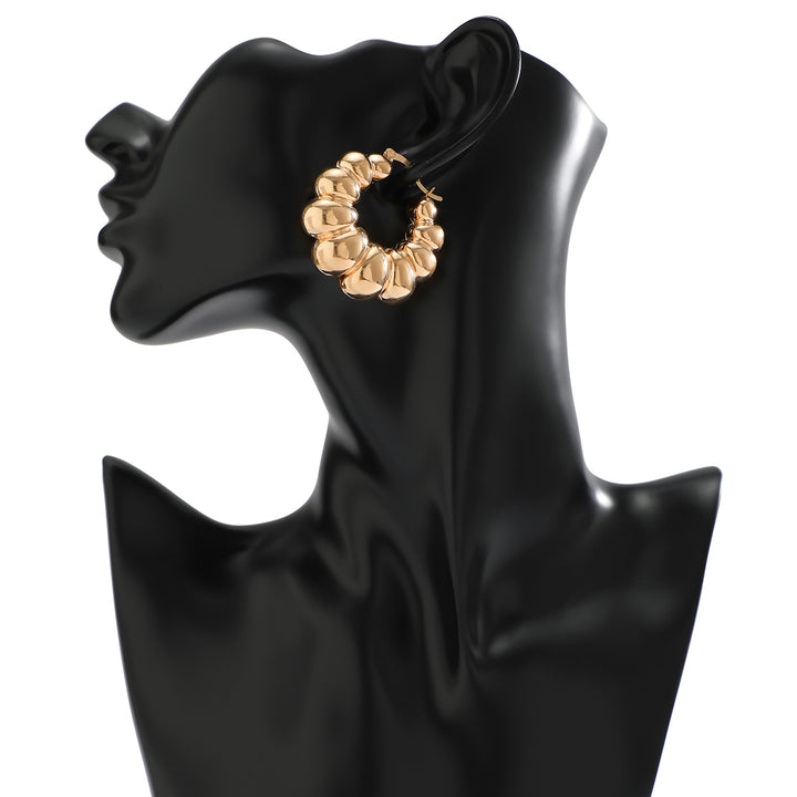 Chunky bubble-textured hoop earrings - Voxlu