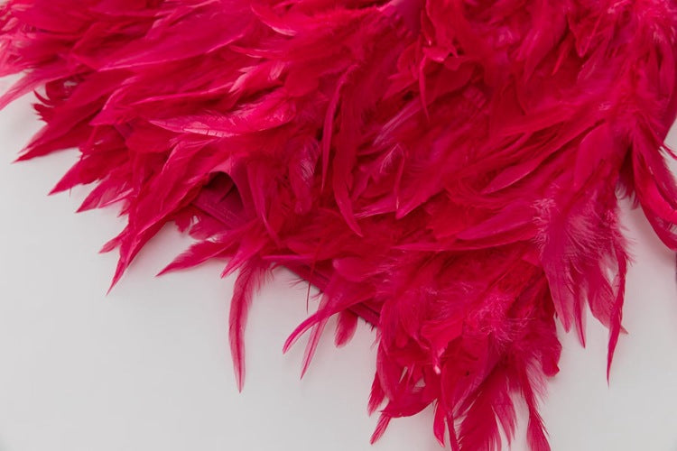 long sleeve sequin mini dress with feathered skirt - SORAYDA