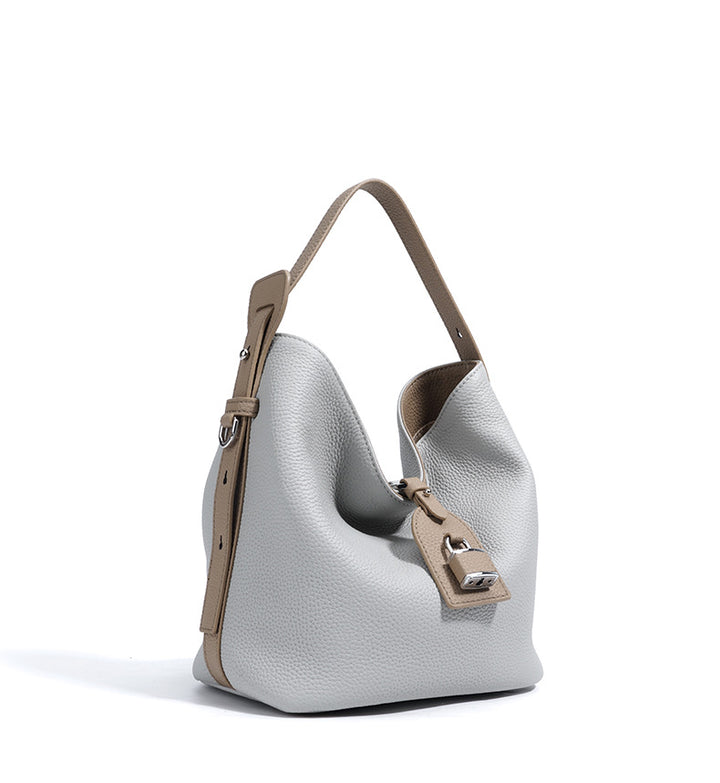 Soft Leather Shoulder Bag with Contrast Trim – SIENA