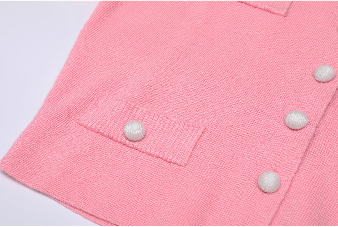 سترة محبوكة بأكمام قصيرة مع تطريز زهري – داهليا