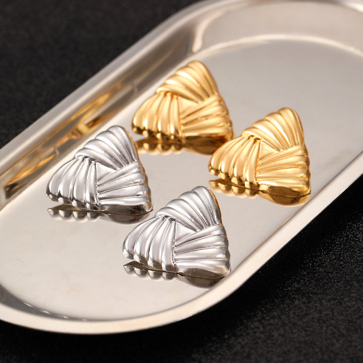 Boucles d'oreilles créoles à double couche texturée avec détail gravé – Akoma 