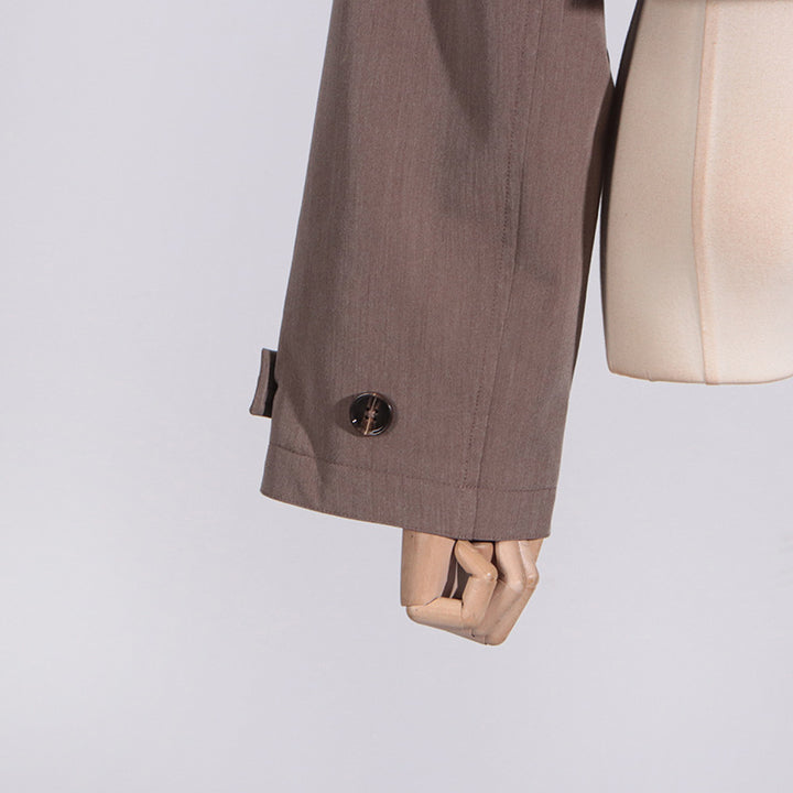 asymmetric cropped jacket with draped overlay – RHEA