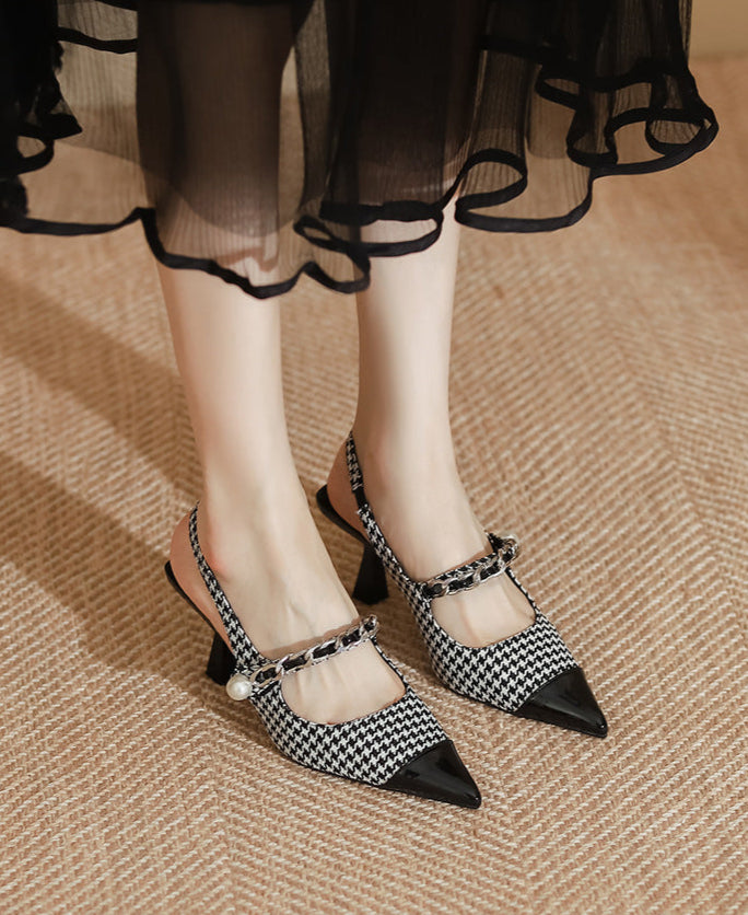 slingback pumps with chain and pearl detail - AURATPA