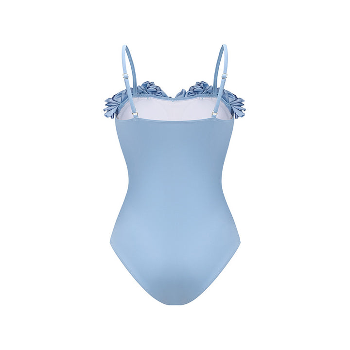 floral appliqué sweetheart one-piece – BLOSSOM