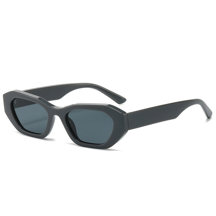 oval frame acetate sunglasses with thick temples - NOZDA