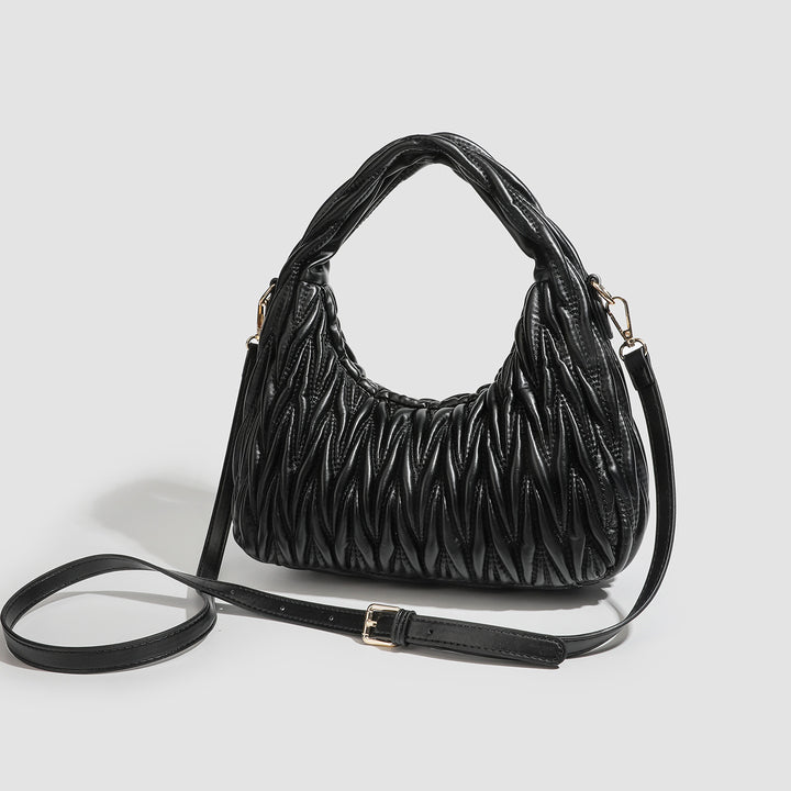 Quilted Hobo Shoulder Bag - Sand