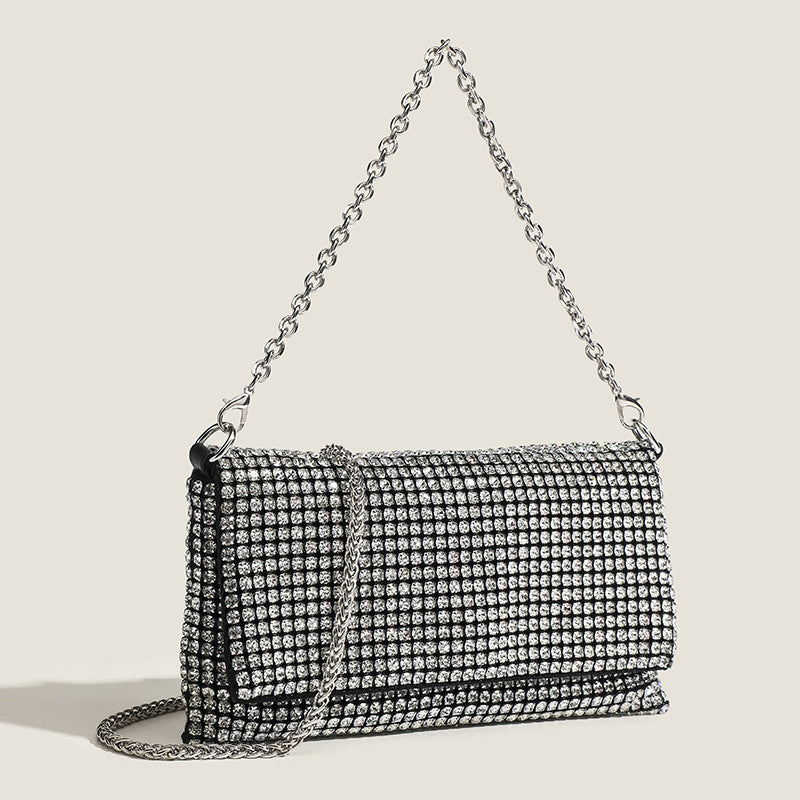 Crystal Mesh Chain Shoulder Bag - Glam
