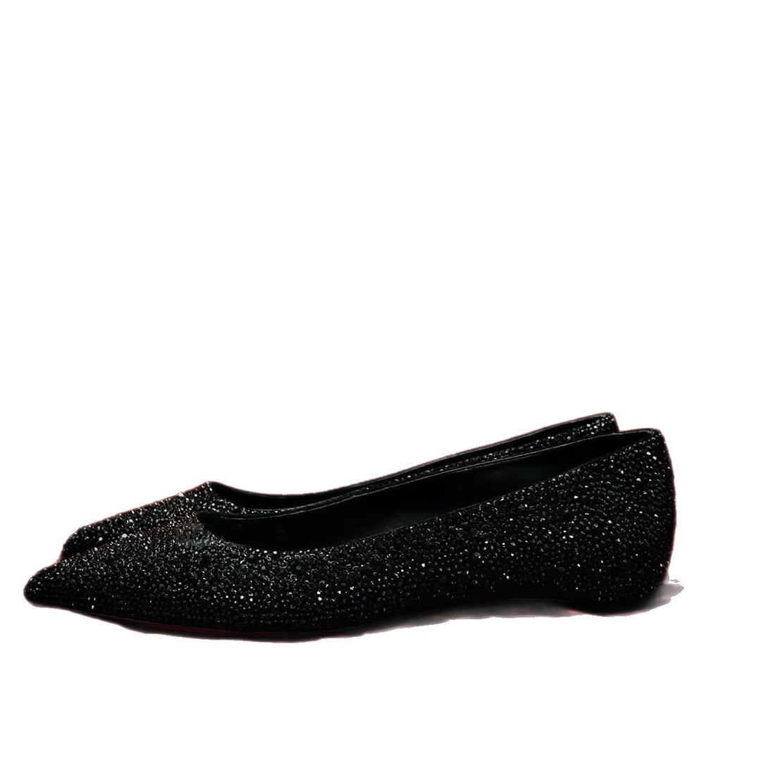 pointed-toe crystal-embellished flats – ARIAZVU