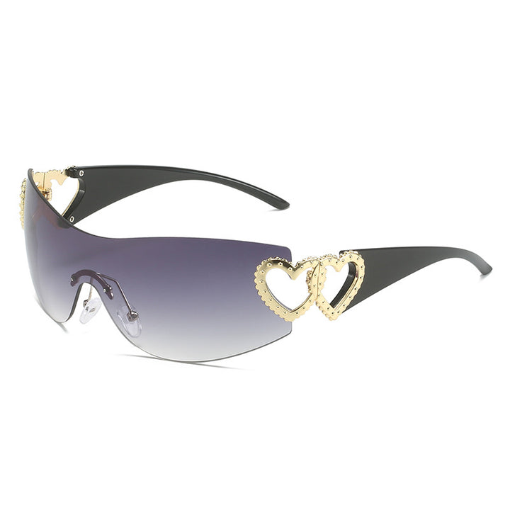 shield sunglasses with heart metal detail - VALENTINA