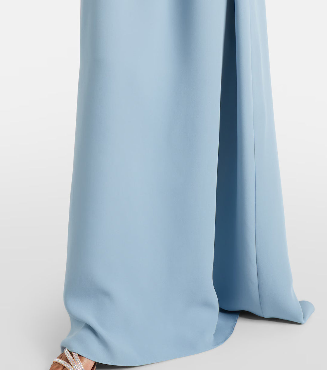 Powder Blue Feather Cuff Kaftan Dress - Serenity
