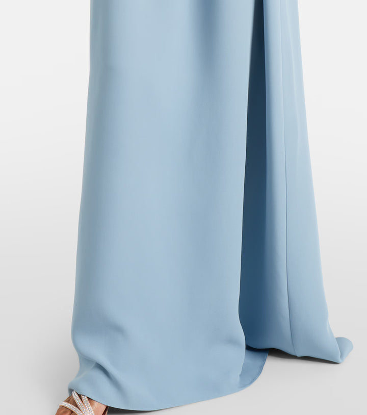 Powder Blue Feather Cuff Kaftan Dress - Serenity