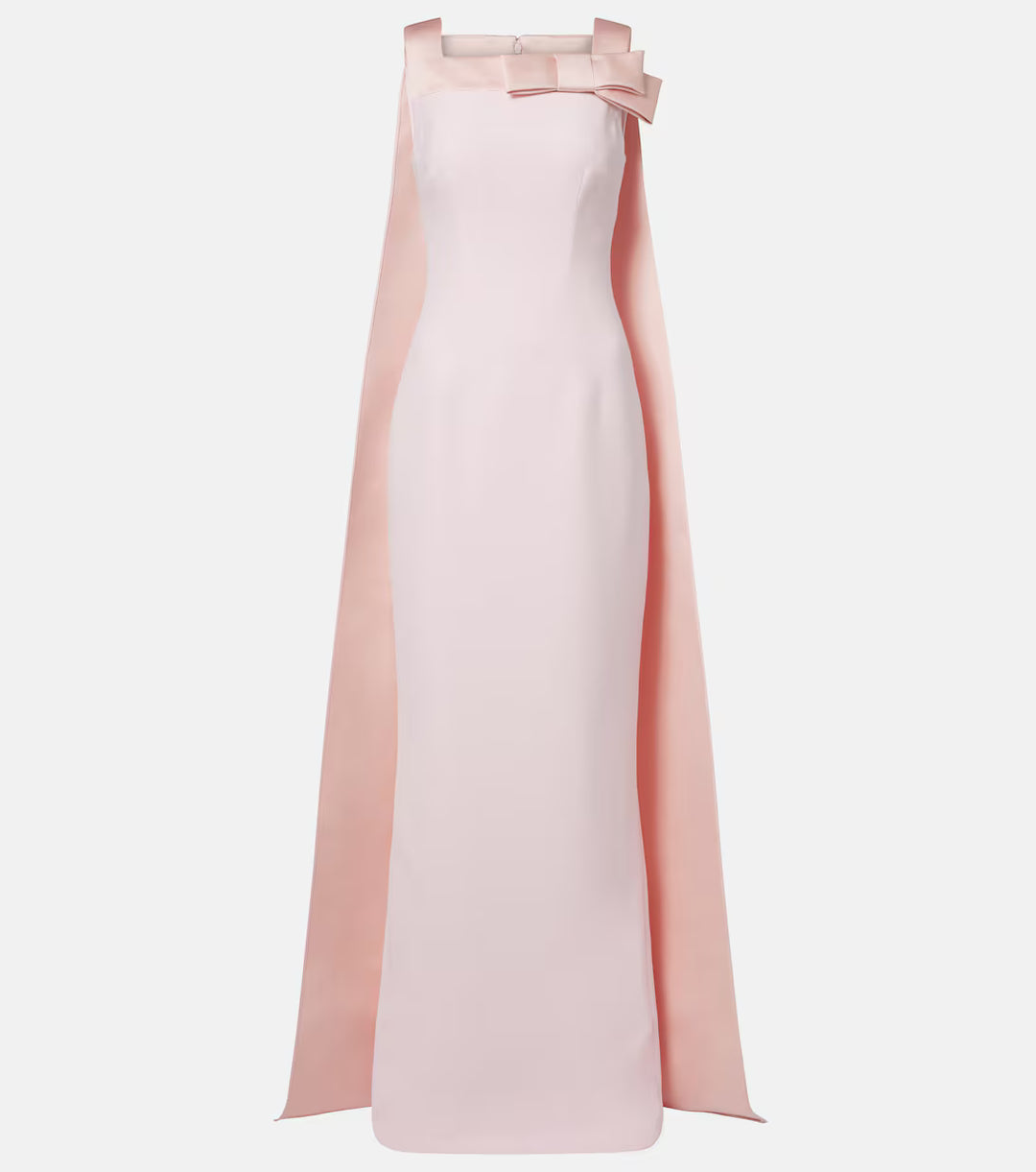 Blush Pink Bow Cape Evening Gown - Rosalie