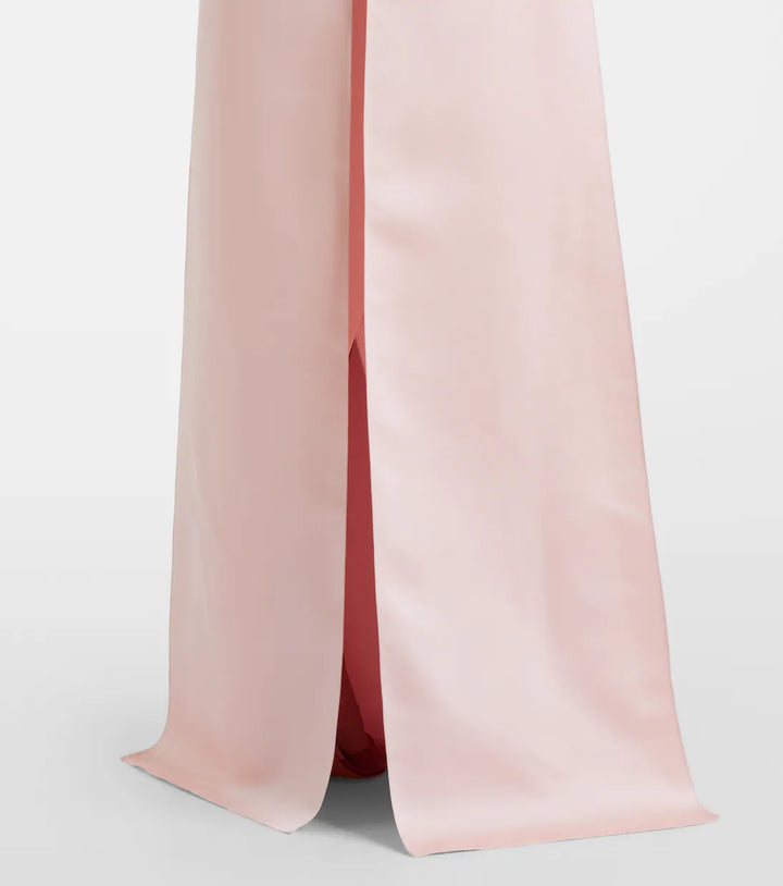 Blush Pink Bow Cape Evening Gown - Rosalie