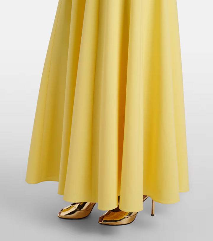 Butter Yellow High-Neck Maxi Dress - Soleil