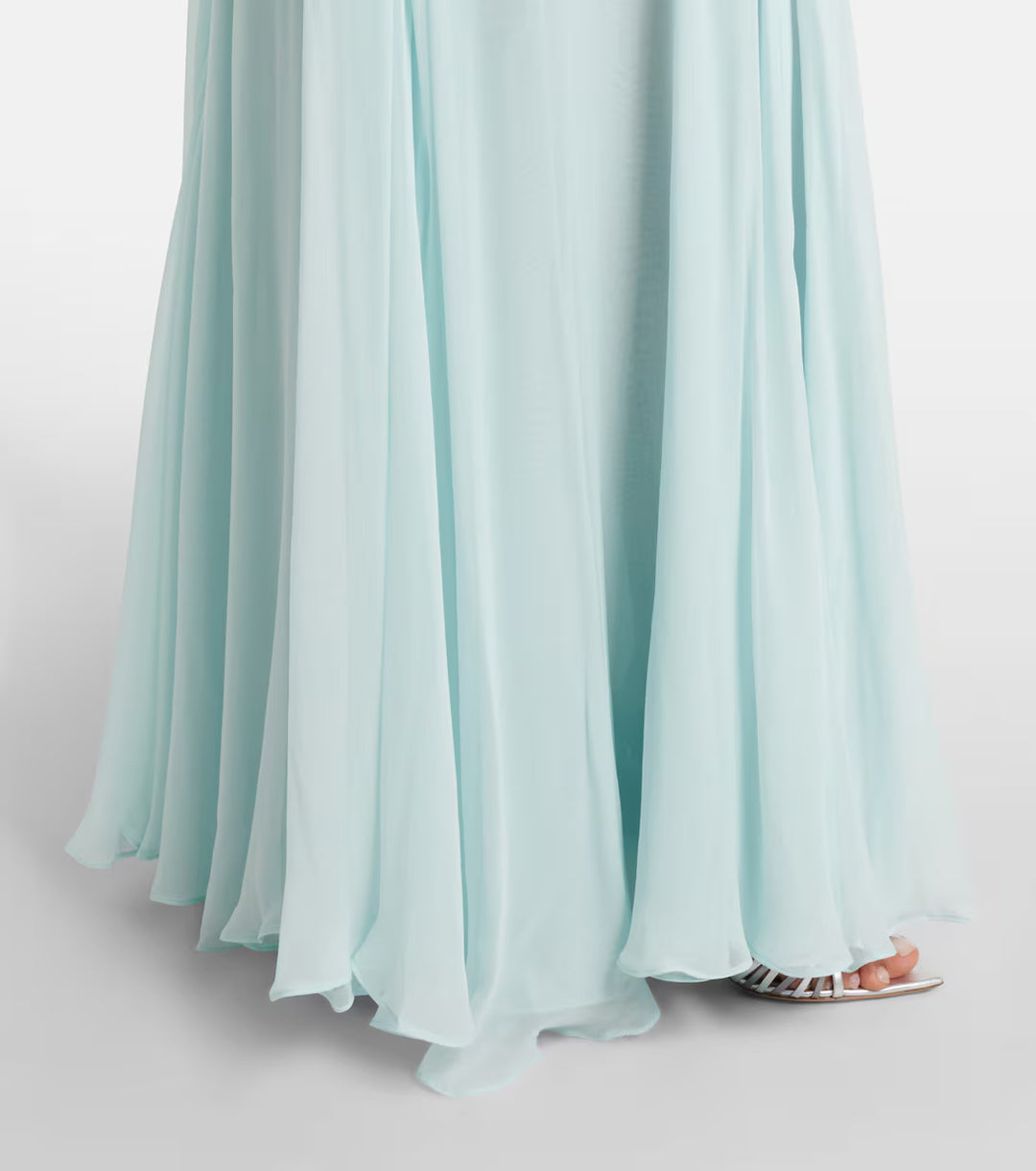 Mint Green Embellished Chiffon Evening Gown - Aurora