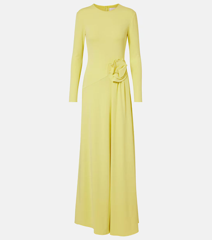 Butter Yellow Floral Waist Maxi Dress - Soleil