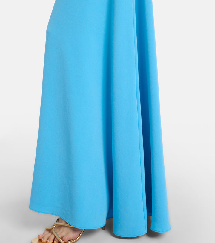 Sky Blue Rosette Shoulder Gown - Azure