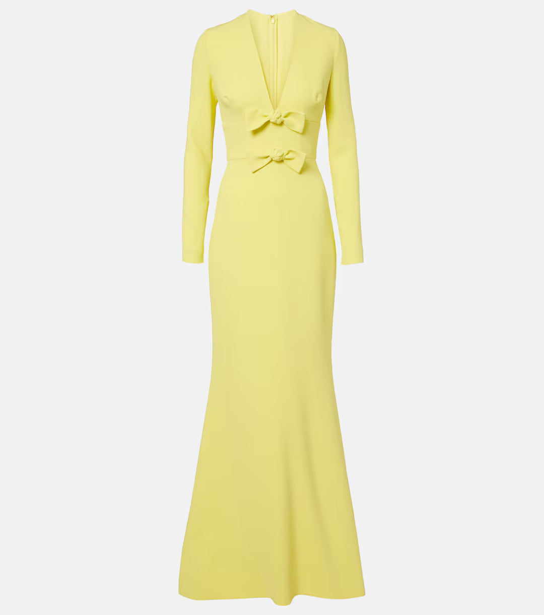 Lemon Yellow Bow Detail Mermaid Gown - Soleil