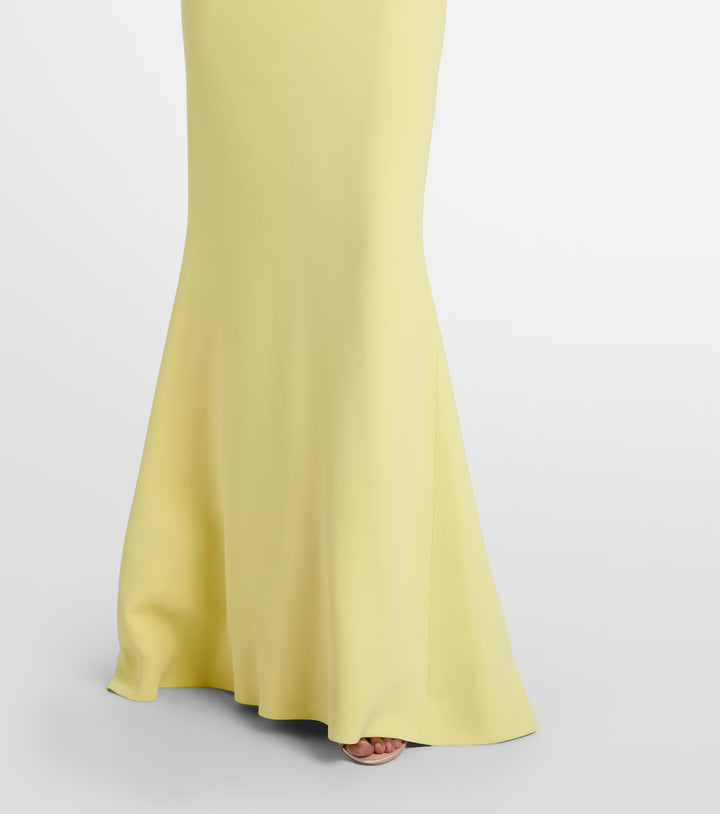 Lemon Yellow Bow Detail Mermaid Gown - Soleil