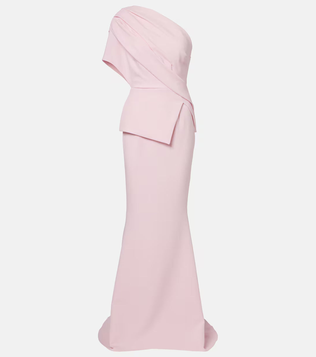 Blush One-Shoulder Draped Gown - Seraphina