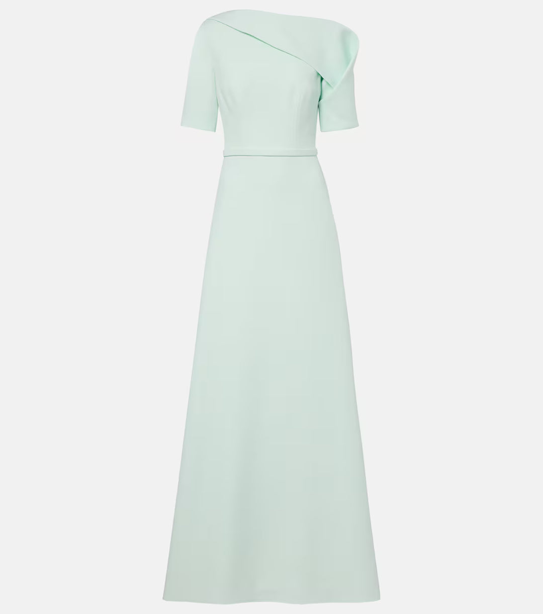 Mint Green Asymmetric Neck Maxi Dress - Celeste