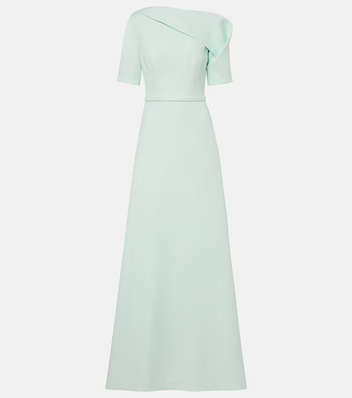 Mint Green Asymmetric Neck Maxi Dress - Celeste