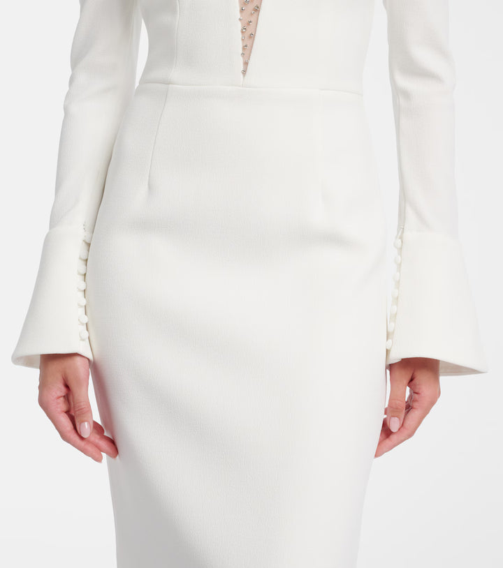Ivory Crystal Neckline Evening Gown - Lumière