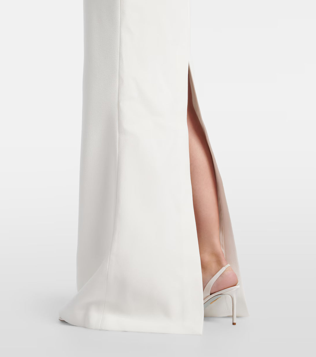 Ivory Crystal Neckline Evening Gown - Lumière