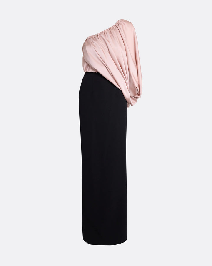 Blush One-Shoulder Draped Maxi Dress - Aurora