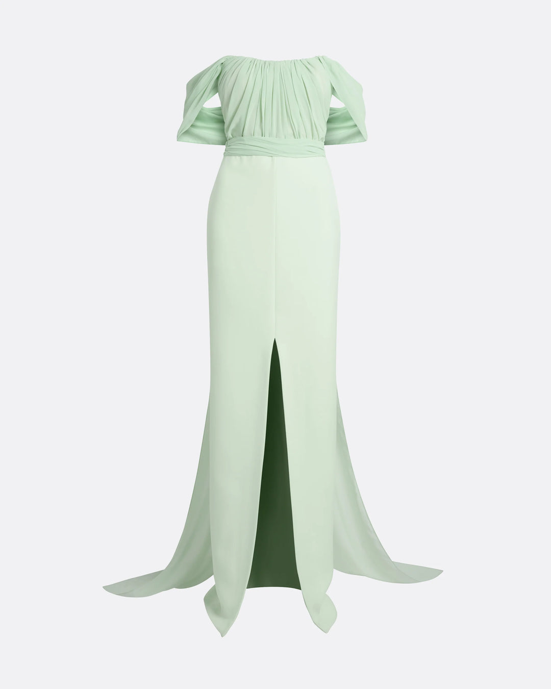 Mint Off-Shoulder Pleated Maxi Dress - Serene