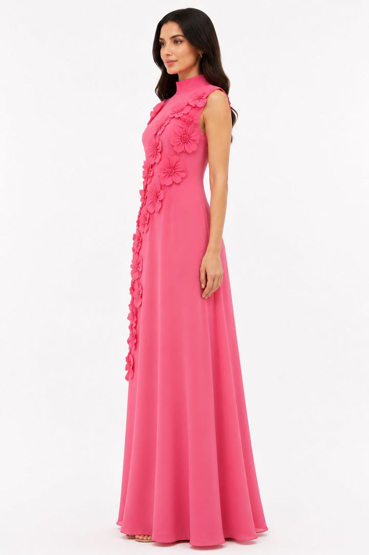 3D Floral A-Line Gown - Azalea