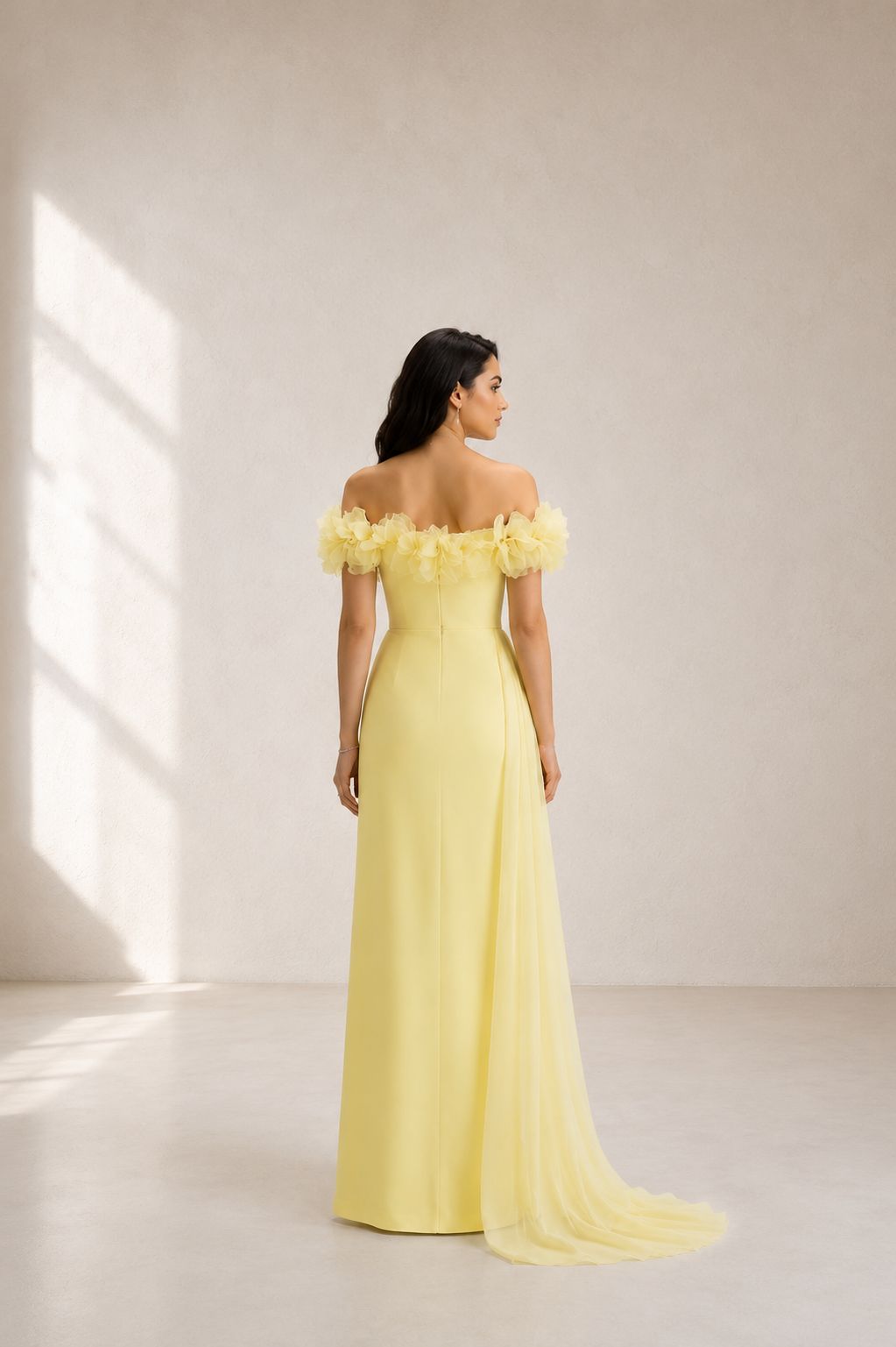 Floral Draped Gown – Buttercup