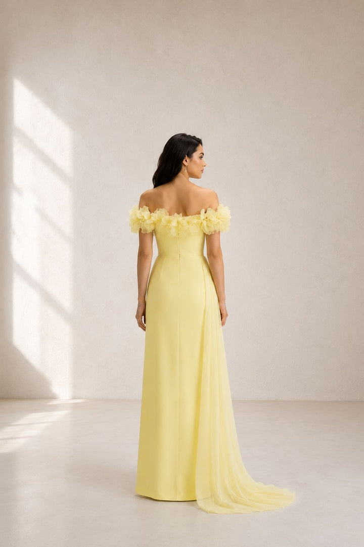 Floral Draped Gown – Buttercup