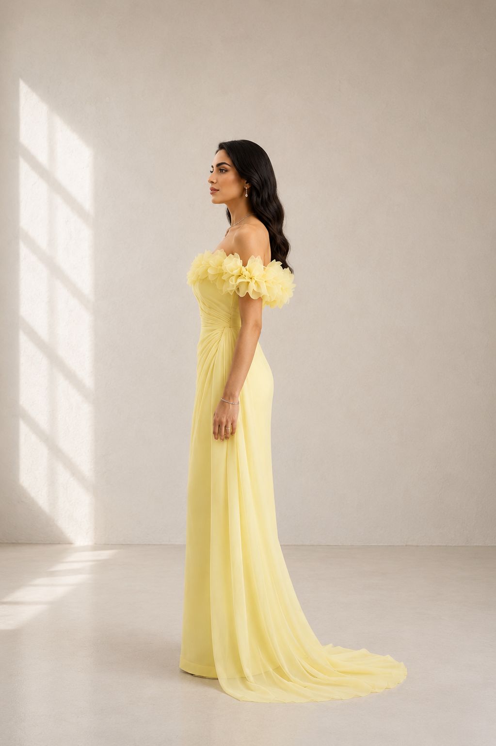 Floral Draped Gown – Buttercup