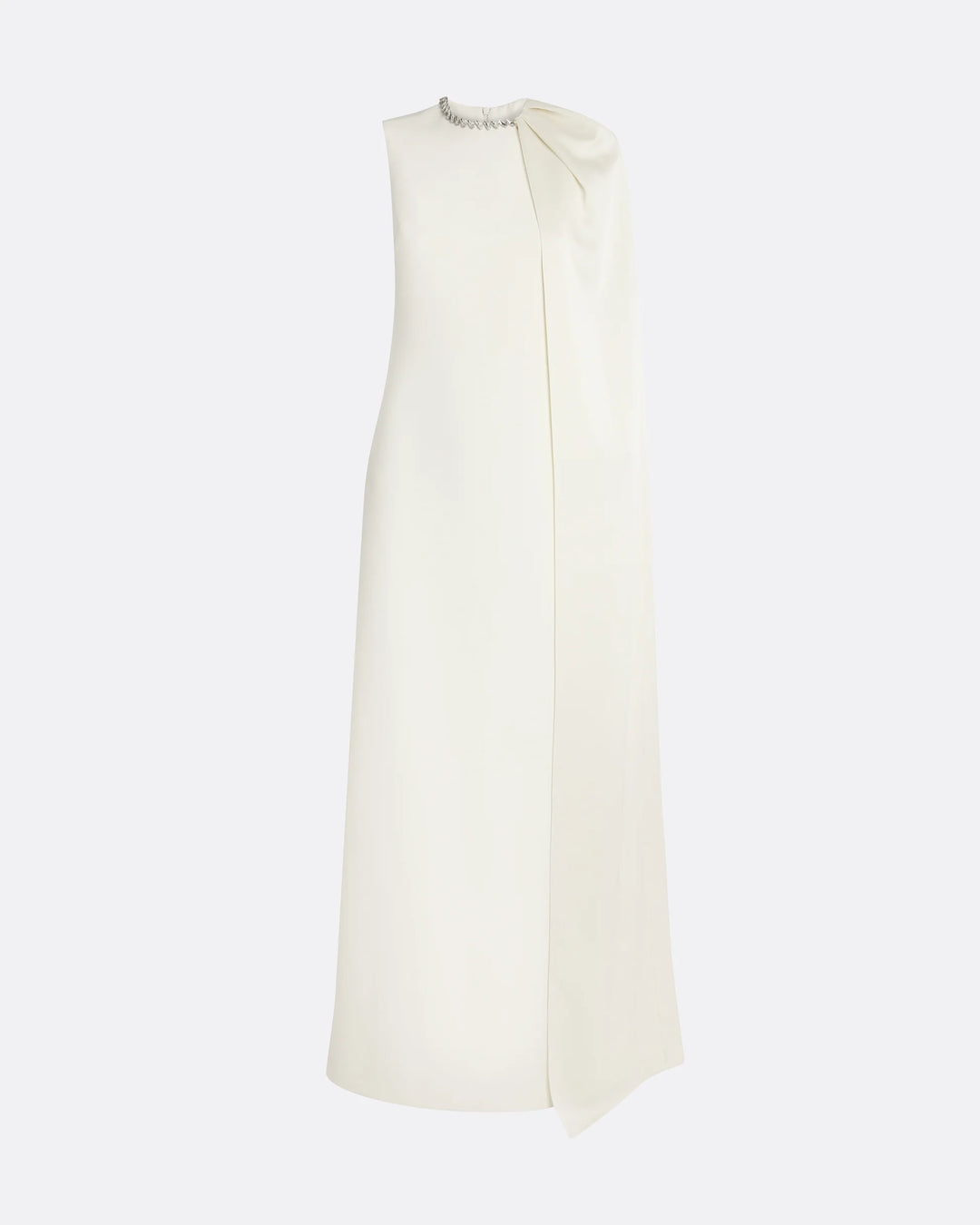sleeveless cape gown with crystal neckline – IVORS-1
