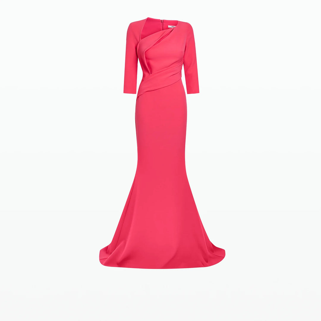 Asymmetric mermaid gown with wrap bodice – Noema-1