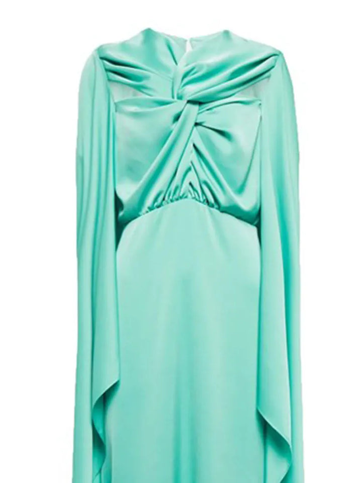 draped cape gown with twist-front bodice – Suvitha