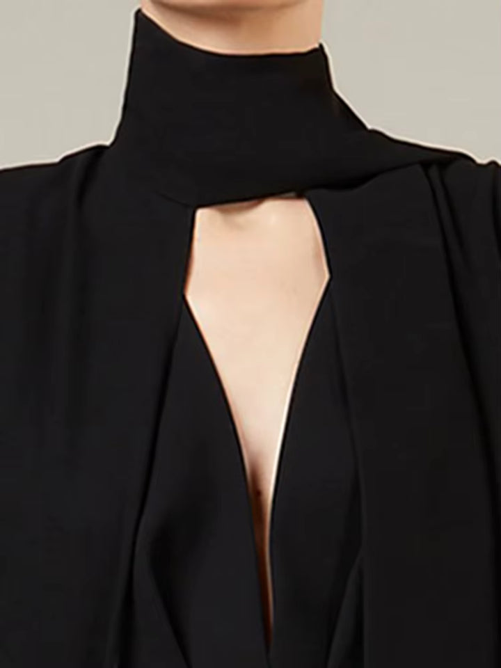 asymmetrical sequin-ruched satin gown – OPHELIA