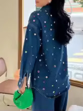 Haut à manches évasées plissées et ensemble jupe longue avec ceinture à la taille – Rosiny 