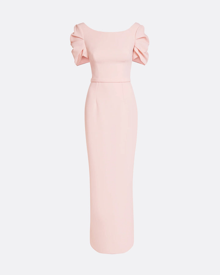 scoop neck puff sleeve column maxi dress – GRACE