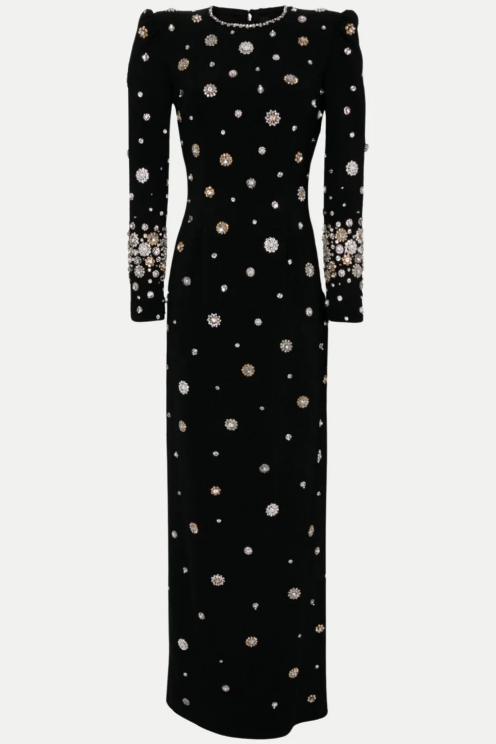 embellished long-sleeve gown with crystal accents – Joreen