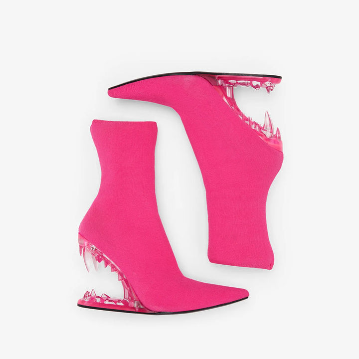 pointed-toe ankle boots with sculpted monster wedge - KOLEEN
