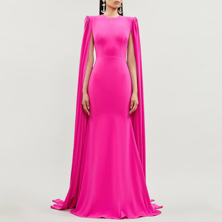 فستان عمودي بدون أكمام مع عباءة بطول الأرض – تيانا