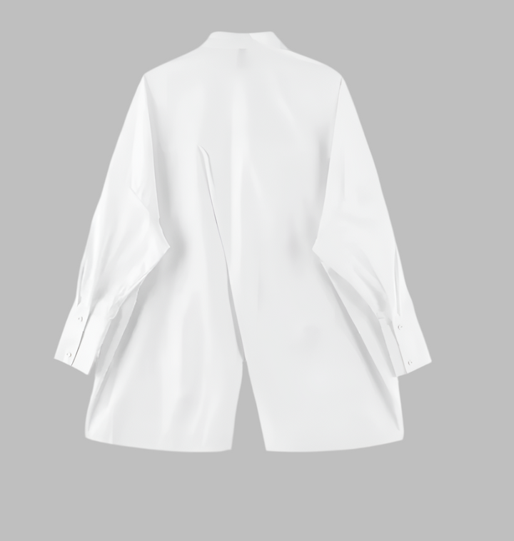 asymmetrical oversized shirt with draped hem - Taura